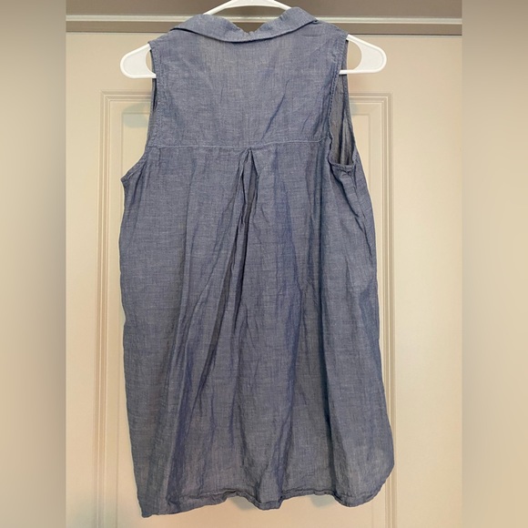 Dazz Denim Collared Tank Top - Picture 2 of 3